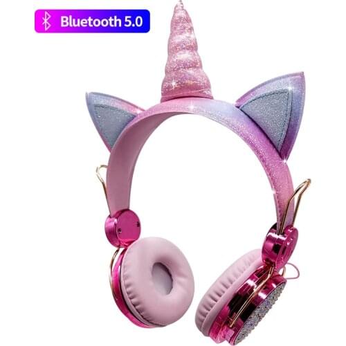 Cute Unicorn Headsets With Microphone Earphone for boys Kids daughter Headphones For Laptop Cellphones PC MP3 Tablet Headsets