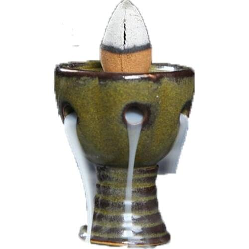 Newest Mini Incense Holder Waterfall Ceramic Zen Smoke Fountain Incense Burner Backflow Gift Items Living Room Home Decoration
