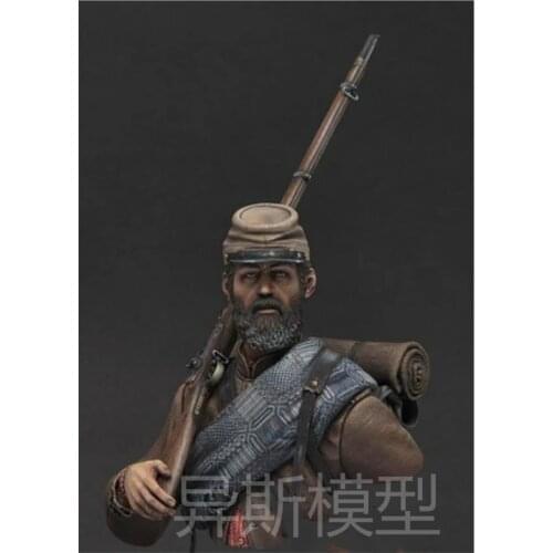 1/10 The South Soldier Resin Bust Assembly Model Figure Resin Kit Bust Colorless Models Self-Assembled Toys
