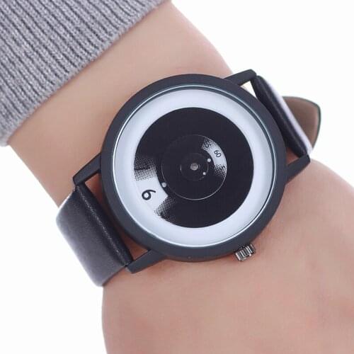 NARY Men's Watch With Leather Strap