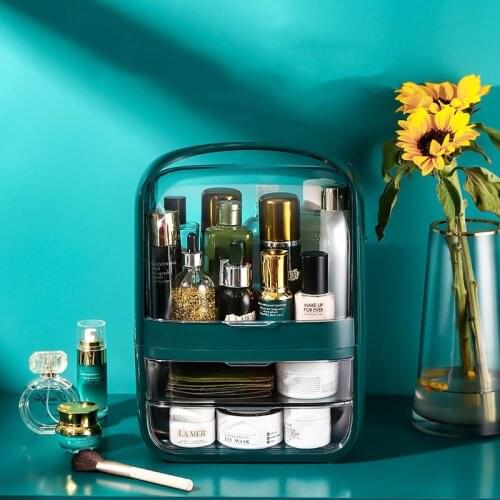 Makeup Organizer Cosmetic Storage Box Jewelry Organizer Drawer Makeup Brush Lipstick Holder Portable Desktop Storage Dustproof