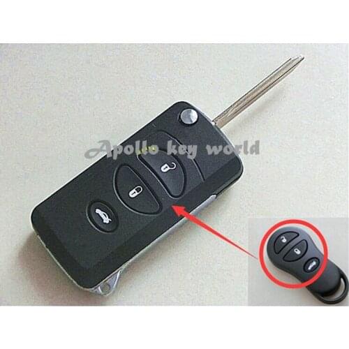 New Modified Flip Folding Remote Key Shell Case For Chrysler Jeep Grand Cherokee Wrangler Dodge 3 Button Fob Key Cover 2PCS/lot