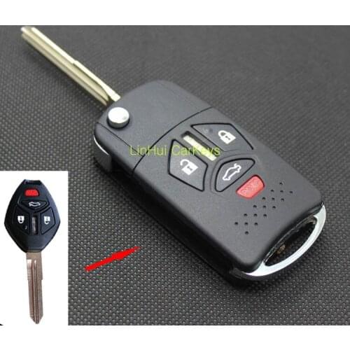 PINECONE for MITSUBISHI ECLIPSE 3+1 Buttons Uncut Brass Blade Modified Remote Blank Keys ABS Shell 1 PC