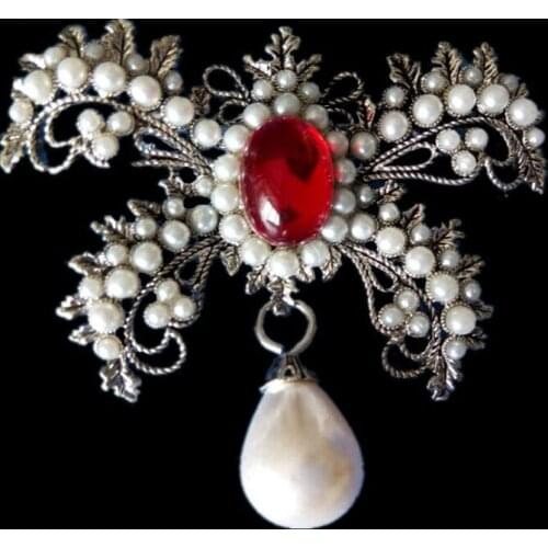 Red stone rhinestones bead brooch patches for clothing parches termoadhesivos para ropa apliques de roupa