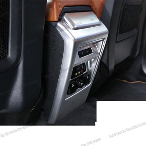 Matt silver abs car armrest anti-kick panel chrome trims for land rover discovery sport 2014 2015 2016 2017 2018 2019 L550 vent