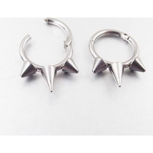 Spike Hinged Septum Clicker Segment HoopNose Ring Lip Ear Cartilage Ear Helix Surgical Steel Body Piercing Jewelry Ring