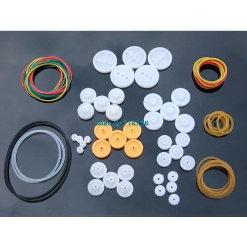 Pulley combination package rubber belts rubber band plastic model accessories DIY small pulley sheaves