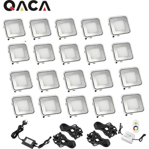 Steel Square Buried Ground Tuin Garden Floor Light Set Led Stair Step Lighting Outdoor Decorative Lamps Spots Pack of 20 B102-20