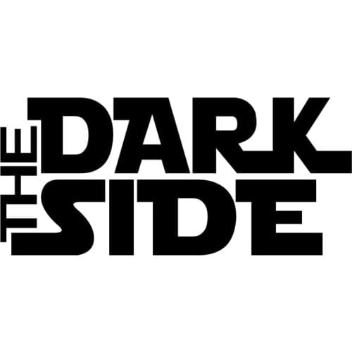 17.8*8CM THE DARK SIDE Stylish Text Vinyl Decals Car Styling Body Stickers Accessories Black/Silver C9-0390