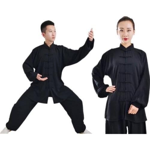 Taichi unifrom Kungfu Wushu set clothing Kids Adults Wing Chun suit cotton with silk material casual sports perform clothing set