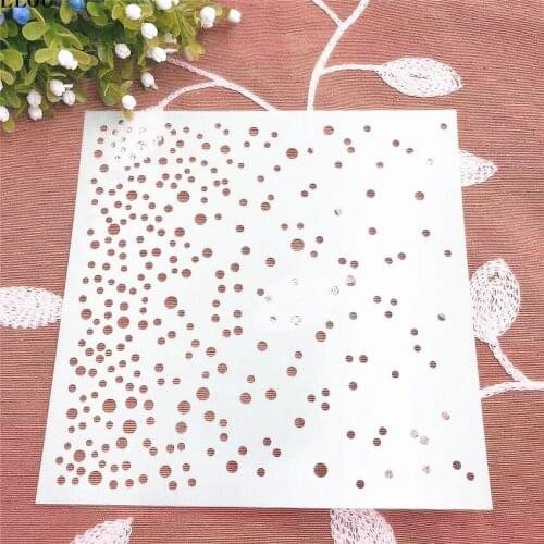 15*15 Dot rain scrapbook stencils spray plastic mold shield DIY cake hollow Embellishment printing lace ruler Easter