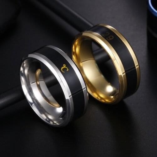 Waterproof Intelligent Ring Smart Sensor Body Temperature Ring Stainless Steel Display Real-time Temperature Test Finger Ring