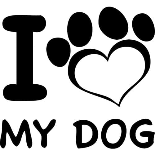 RuleMylife I LOVE MY DOG Funny Creativity Motorcycle Car Stickers Decal Animal Anime Cute Car Accessories Decoration