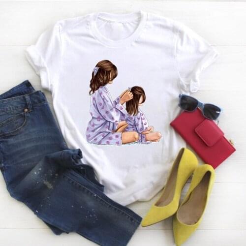 2021 Women Clothing Mom And Daughter Grahic tshirt 90s Girl Harajuku T-shirt Fashion Top Tees Short Sleeve t-shirt femme