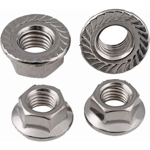 1pcs 304 stainless steel M8-M16 Flange nuts Non-slip nuts Toothed nuts Flange hex nuts CPC57