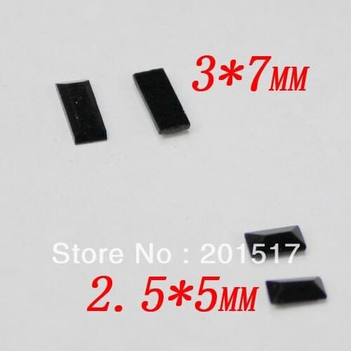 500pcs black color faceted small rectangle crystal glass flatback stones nail art supplies 3d nail art sticker