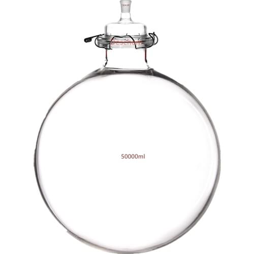 50000ml 24/29 Glass Reaction Kettle 1-Neck 50L Lab Reactor Flask W/Clamp & One Neck Lid