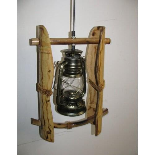 American country living room bamboo pendant lights antique vintage kerosene lantern lamps personality bedroom bedside lamp