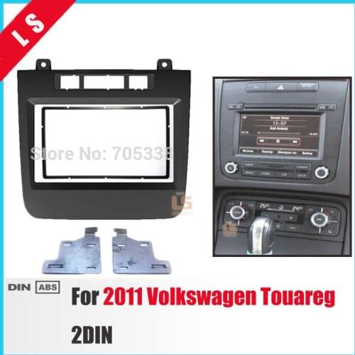 2 DIn Car Refitting DVD Panel/Audio Frame Radio Fascia for 2011 Volkswagen Touareg Bezel Plate Trim Panel Dash Mount Kit, 2DIN
