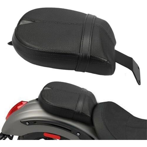 Black Leather Motorcycle Rear Passenger Pillion Saddle Pad Seat Cushion for Victory Octane Models 2017