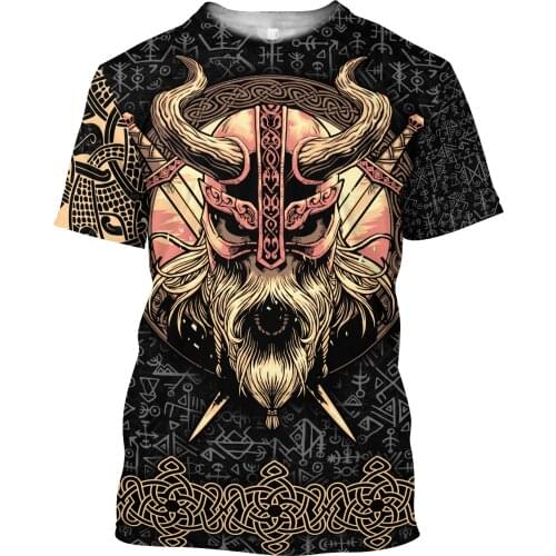 CLOOCL Summer Men T-shirt Odin Viking Symbol Tattoo 3D Printed Harajuku Casual Short Sleeve Tee Shirts Unisex Tops