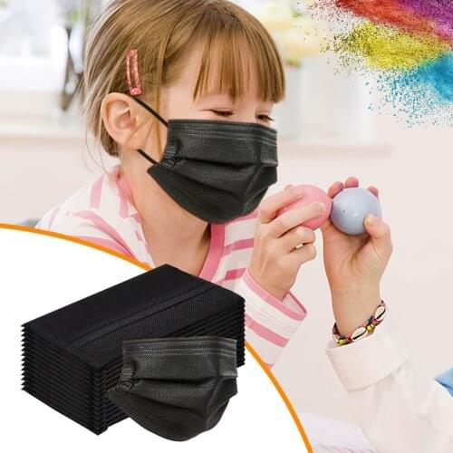 Childrens Black Face Mask Skincare Facial Disposable Mask Breathable Three-layer Non-woven Gezichtsmasker Mascarilla Infantil
