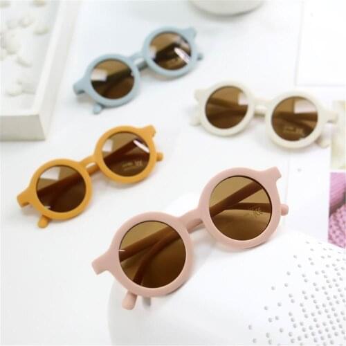 Childrens Sunglasses Infants Retro Solid Color Ultraviolet-proof Round Convenience Glasses Eyeglass For Kids Summer Beach