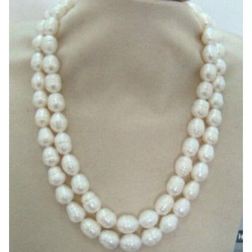 LONG 50"11-13 MM NATURAL WHITE PEARL NECKLACE