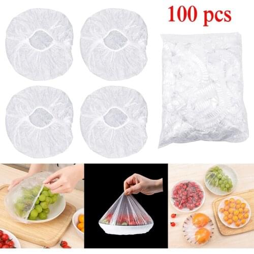 100Pcs Reusable Durable Food Storage Covers Household Fresh Food Fruit Preservation Cover Dust-proof Plastic Fresh-keeping Cover