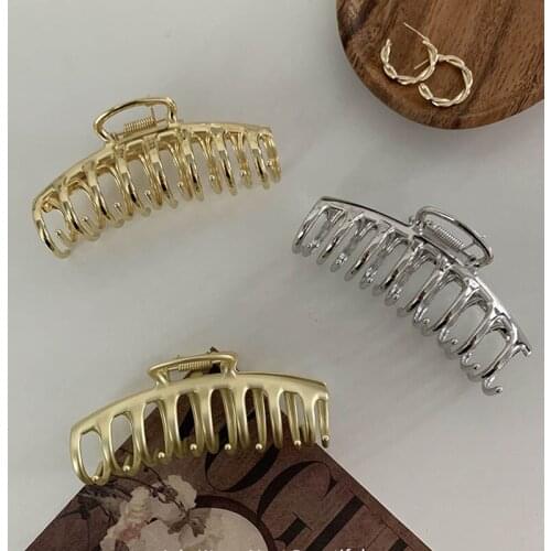 Fashion Summer Hair Catch Large Metal Bright Color Simple Retro Palace Style Girly Temperament Catch Clip Headdress