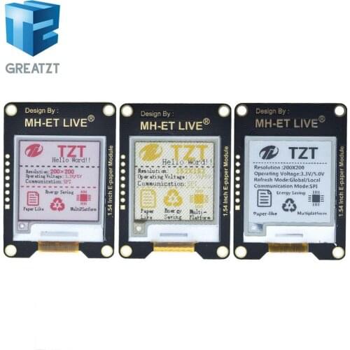 GREATZT 1.54 Inch Epaper Module E-paper E-Ink EInk Display Screen SPI Support Global/Part For Arduino STM raspberry pi ESP32