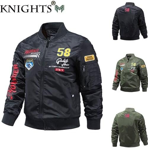 2021 Autumn and Winter Bomber Jacket Mens Air Force Embroidery Baseball Uniform Loose Thick Trendy Bomber Jacket Men Dropship