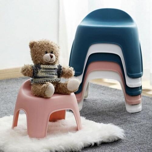 Step Stool Non-Slip Plastic Stool, Step Up Stool for Kids Adults Simple Stool for Living Room, Bathroom with Anti-Skid Pad