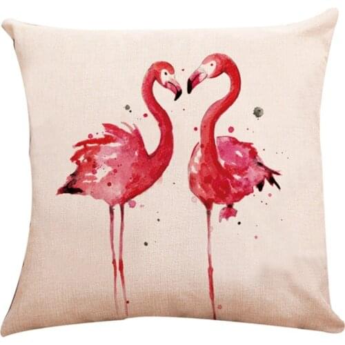 Fresh Style Flamingo Pattern Cushion Cover Sofa Bed Car Seat Decor Car Square Throw Pillow Case