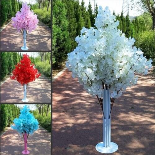 New Arrival Cherry Blossoms Tree Road Leads Wedding Runner Aisle Column Shopping Malls Opened Door Decoration Stands