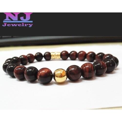 New Design Red Tiger Eye Buddha Bracelets High Quality Gem Stone Beads Bracelet for men and women Jewelry Gift