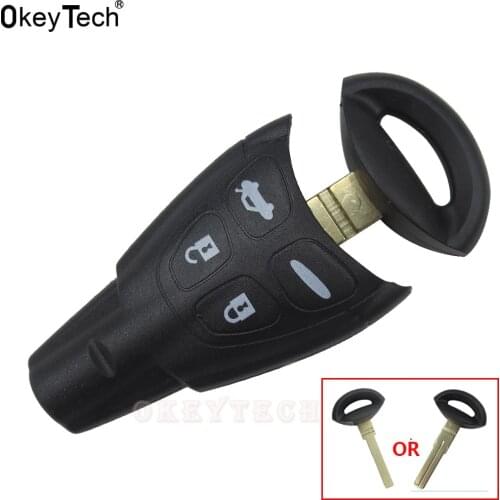 OkeyTech Car Styling High Quality 4 Button Replacement Remote Key Shell Fob Case For Saab 9-3 93 2003-2007 Car-cover Uncut Blade