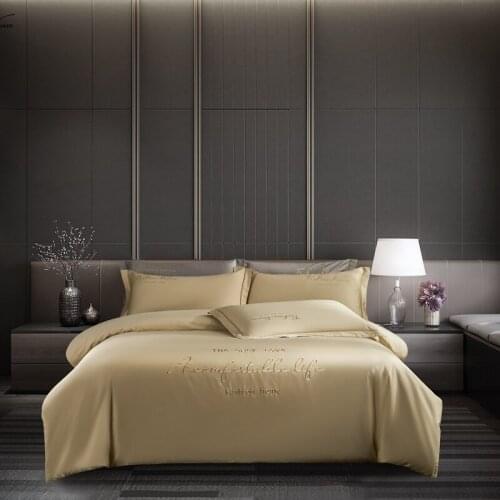 Simple embroidery Bedding Sets queen king size Bed Linen egyptian cotton Duvet Cover Bed Sheet ,Rubber bed sheet Pillowcase