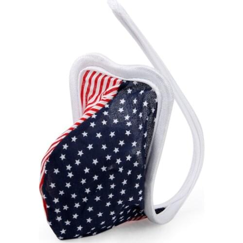 Sexy Mens C-string Underwear Pouch Bikini Panty w/ US Flag Pattern Exotic Briefs Sexy C-string Thong Invisible Underwear