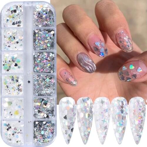 Sliver Laser Nail Art New Mixed Irregular Sequins Nail Glitter Accesoires Decorations Nail Supplies For Professionals