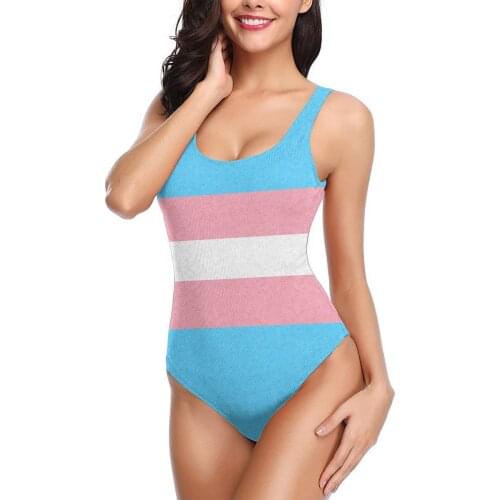Transgender Pride Flag sexy Bikinis Women Swimsuit Low Waist comfortable Women training bathing suit SwimSuit M3