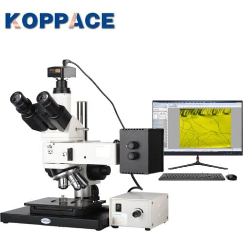 KOPPACE 12 Million Pixels 50X-500X USB2.0 Camera Trinocular Metallurgical Microscope Long Working Distance Objective