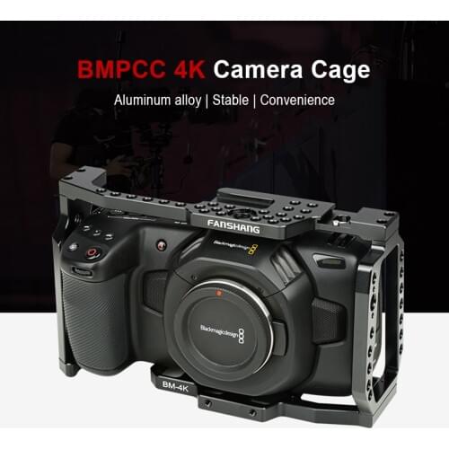 Viltrox Camera Cage for Blackmagic Pocket Cinema Camera BMPCC 4K Protective cage with 1/4'' 3/8'' Screw Hand Grip follow focus
