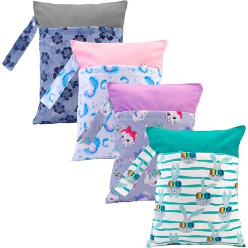 Baby show Wet/Dry Waterproof Reusable diaper bag portable multi-baby diaper bag storage bag portable bag Zippered splicing bag