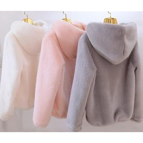 Rabbit imitation fur winter fashion women faux fur coat ladies artificial fur hooded soft plus size 2021 women jacket white coat