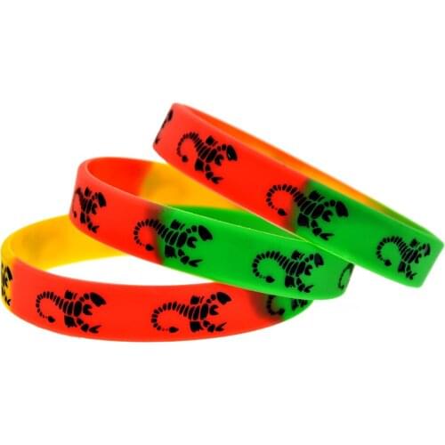 1PC Scorpion Logo Silicone Bracelet Debossed Logo Adult Size 3 Colors