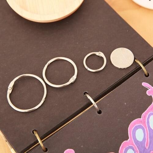 10 pcs/lot Loose-leaf c07 Lovely Album Photo Coil c18 Iron Hoops Silver Open Iron Rings Small KeyRings