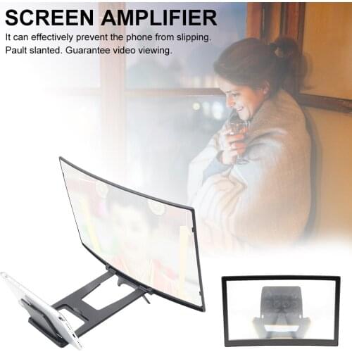 12-inch Curved Screen Smartphone Screen Amplifier Portable HD Screen Amplifiers Video Amplifier Stand Bracket With Movie Game