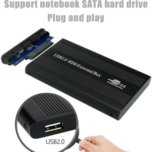 2.5 inch Hard Disk Case Sandblasting Oxidation Surface TreatmentAluminum Alloy SATA USB2.0 External Hard Disk Box for PC