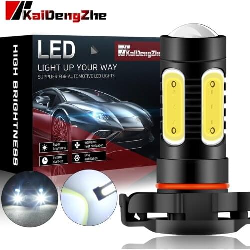 2PCS Car H16 LED COB Fog Lamp Daytime Running Light Bulb Turning Parking Bulb 12V Auto 6000K White Car Accessories